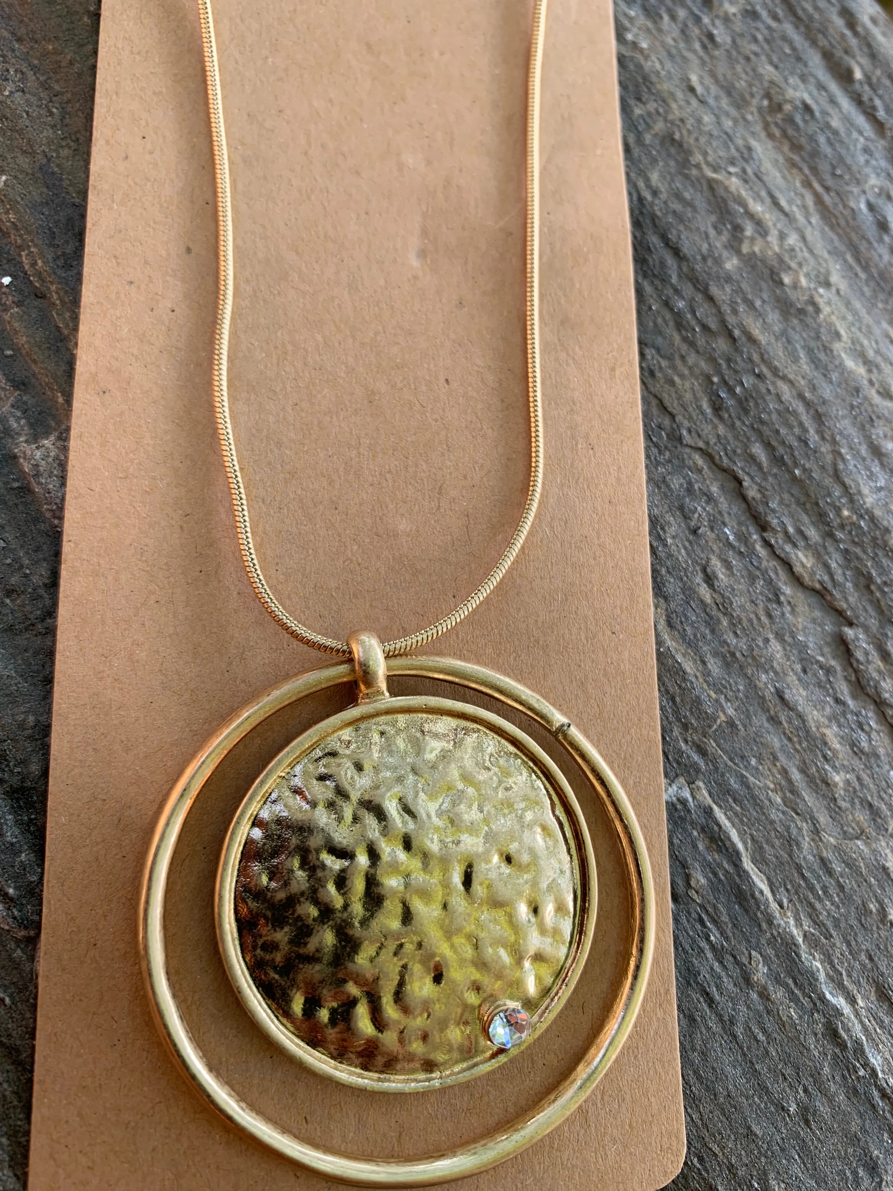 Gold Metal Circle Pendant