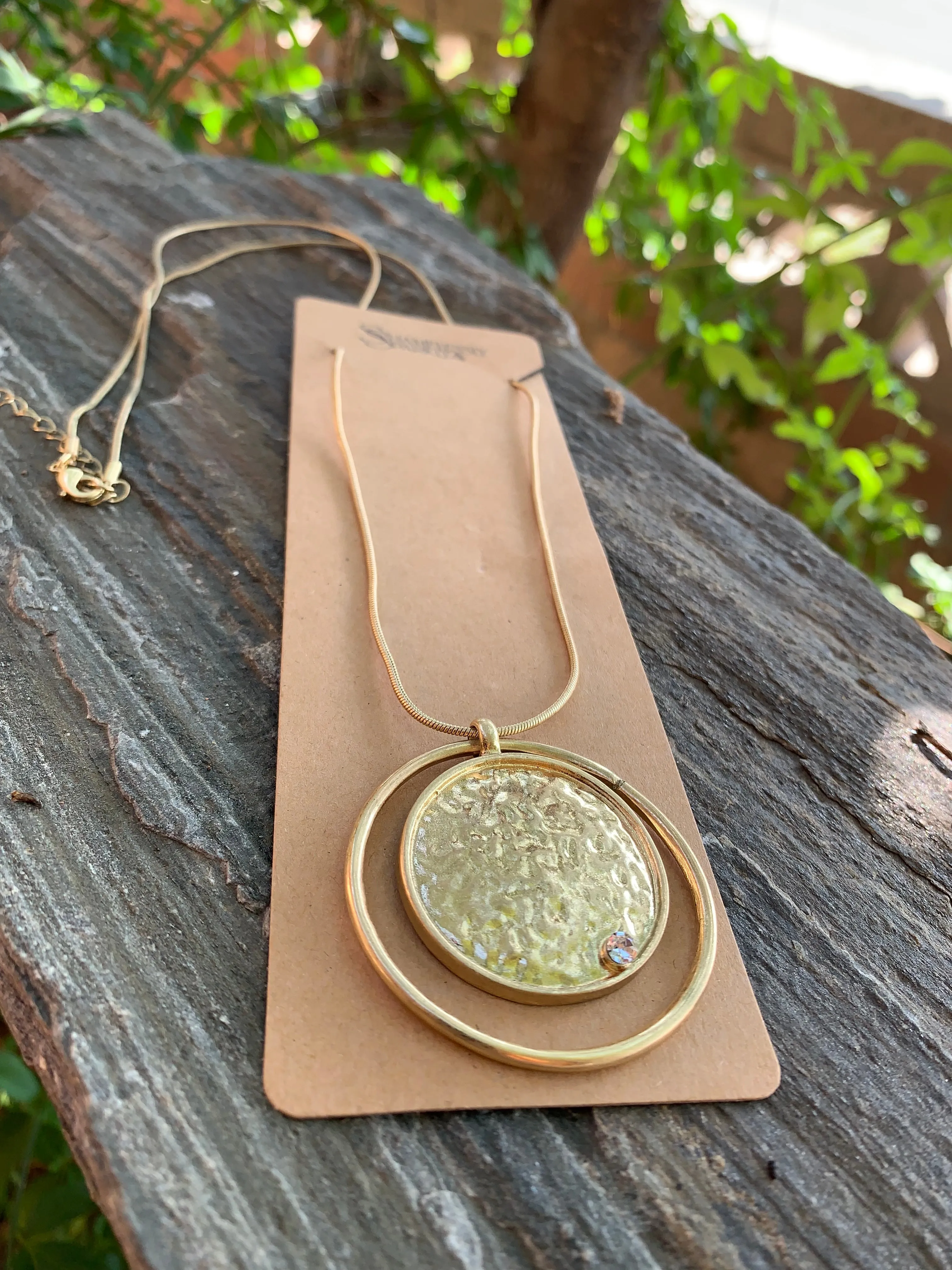 Gold Metal Circle Pendant