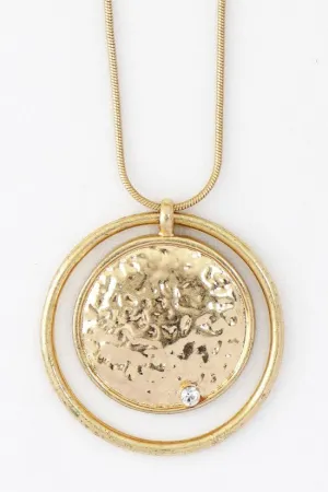 Gold Metal Circle Pendant