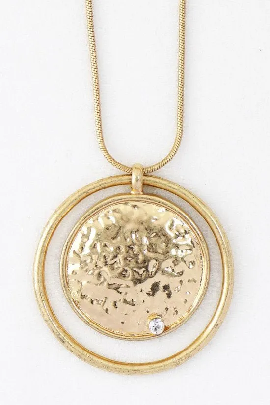 Gold Metal Circle Pendant