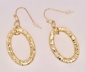 Gold Tone Texture Dangle Earrings