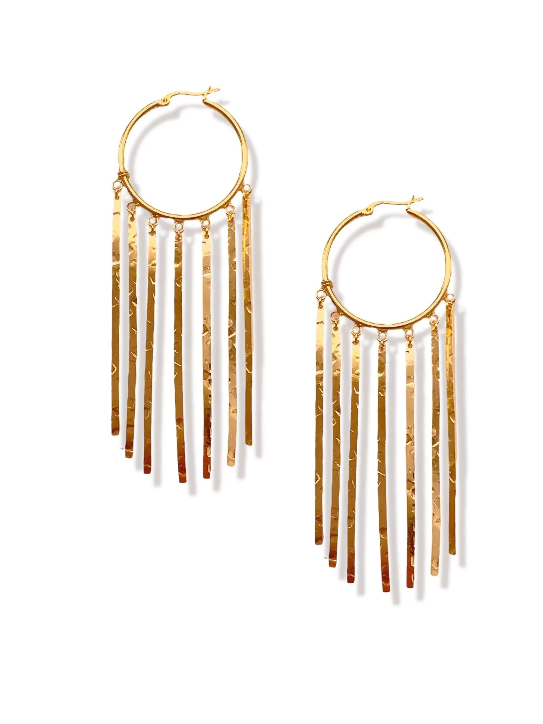 Gold Wind Catcher Leverback Dangle Earrings