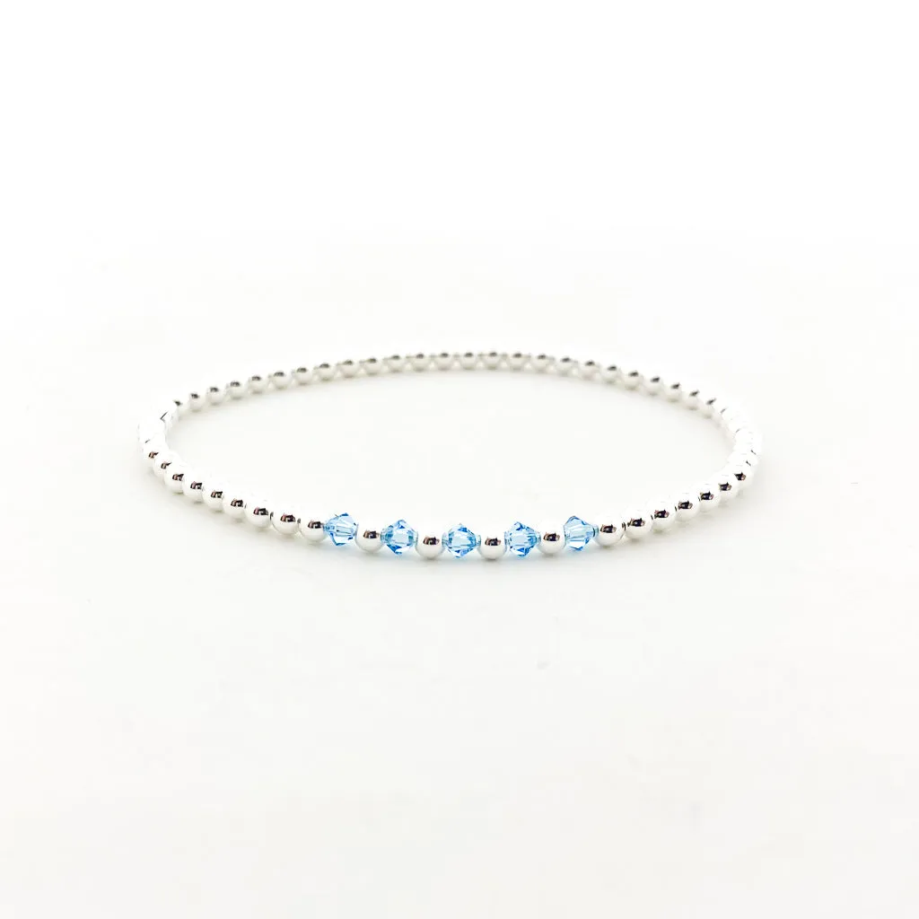 Gracie Beaded Birthstone Accented Bracelet | 3mm