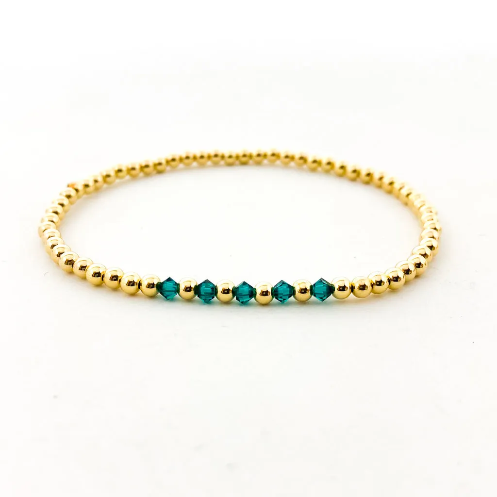 Gracie Beaded Birthstone Accented Bracelet | 3mm