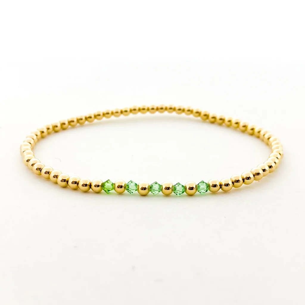 Gracie Beaded Birthstone Accented Bracelet | 3mm