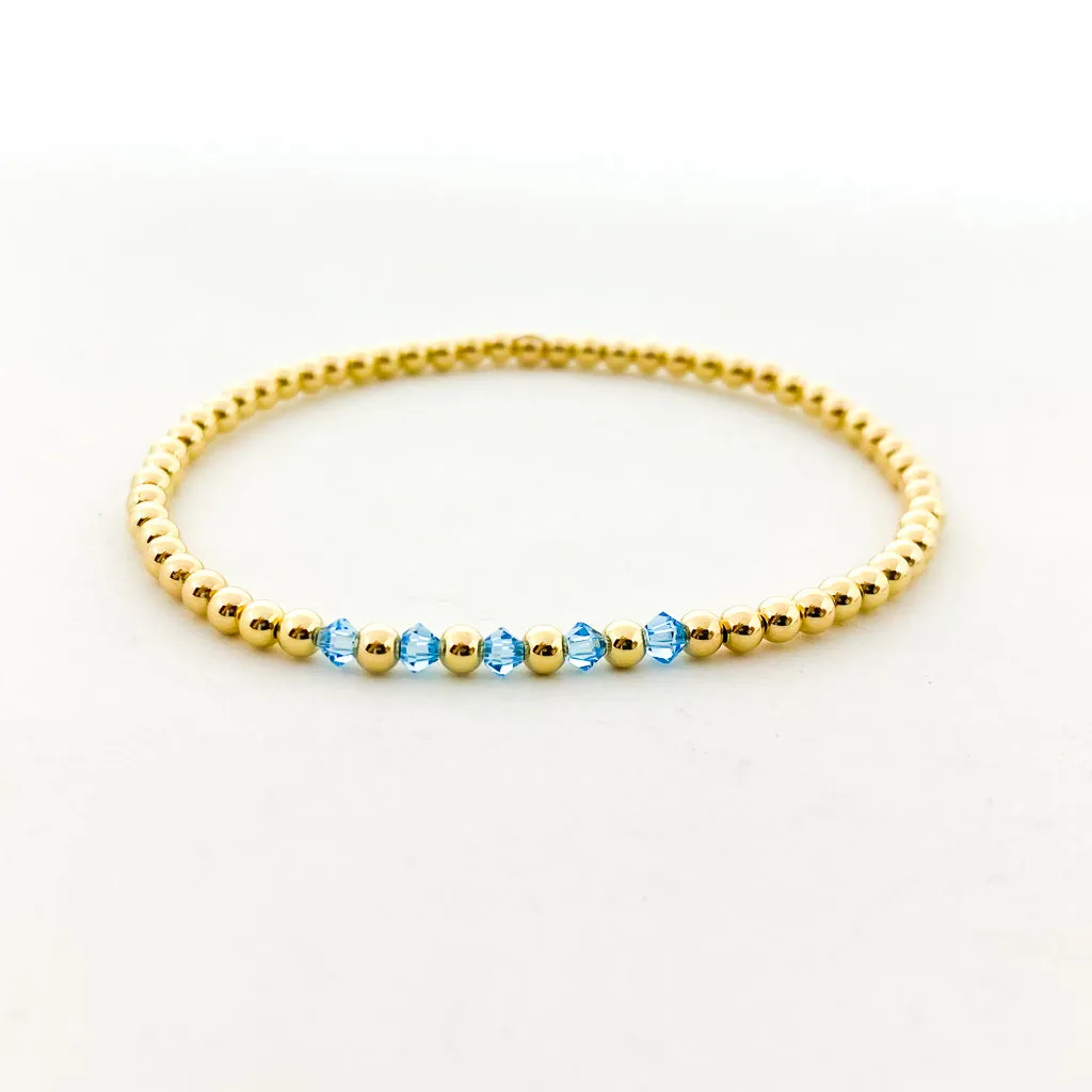 Gracie Beaded Birthstone Accented Bracelet | 3mm