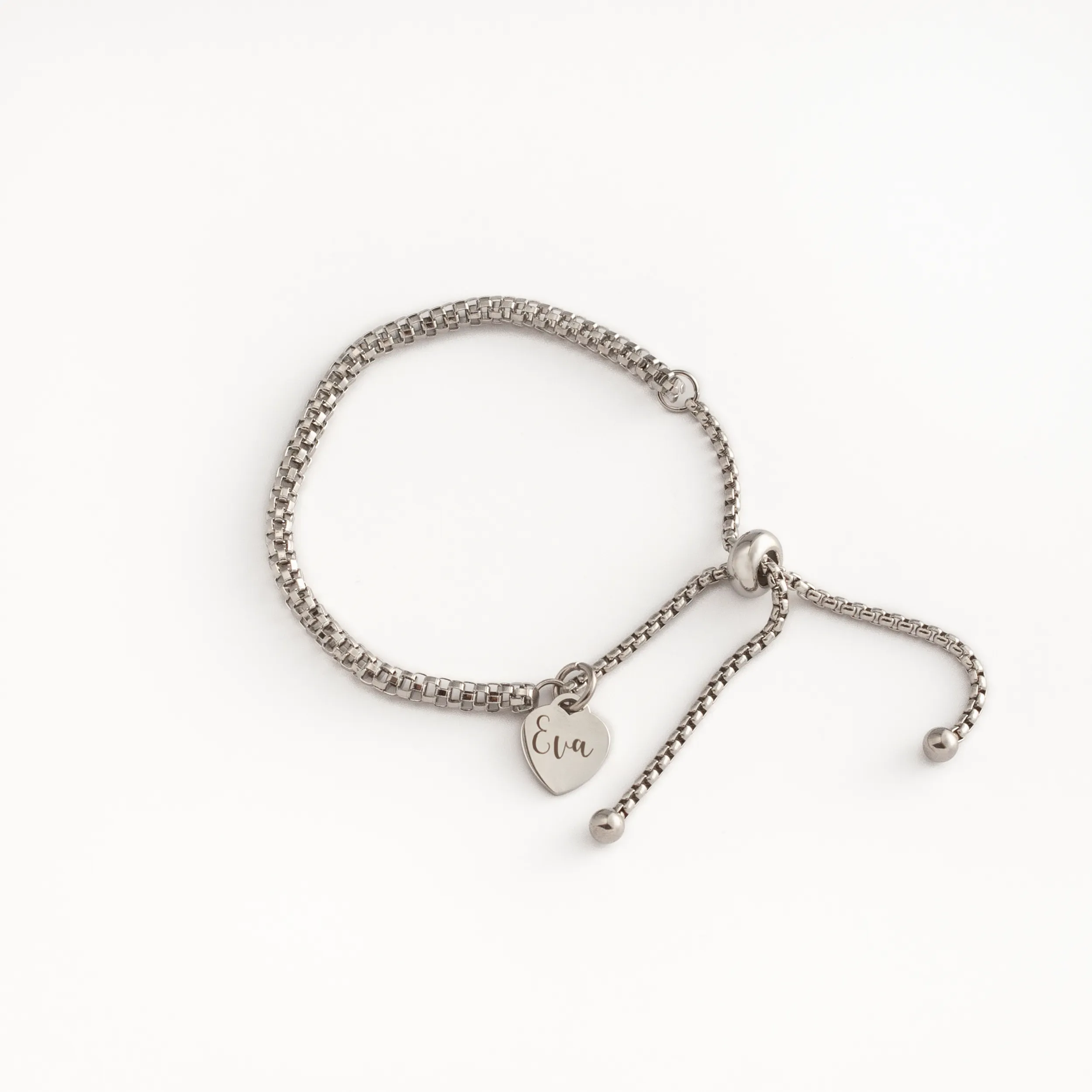 JBØRN Slider Bracelet with Heart Pendant | Personalisable