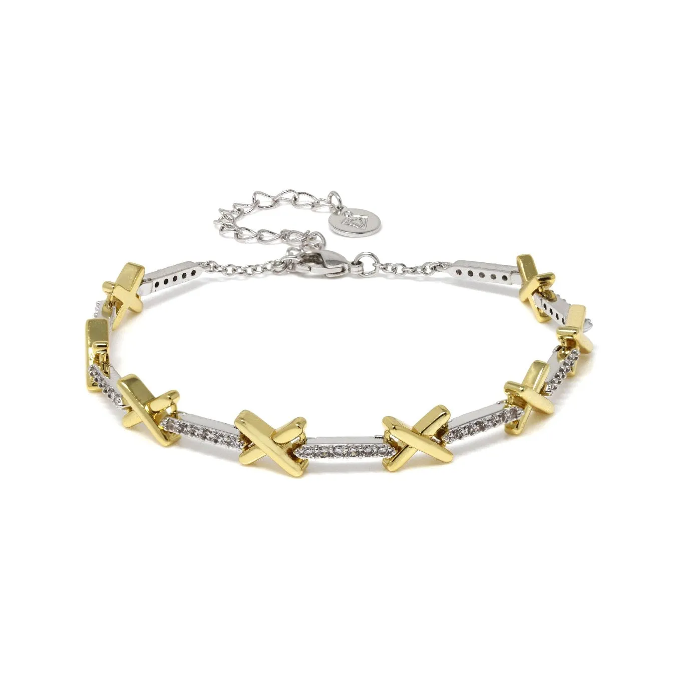 Kiss Tennis Bracelet - Silver & Gold