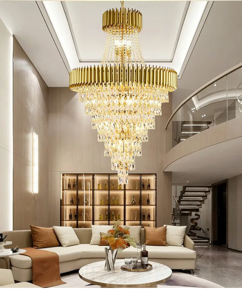 Large Luxury Crystal Chandelier – Living Rooms, Dining Rooms, Staircases, Foyers, and Hallways