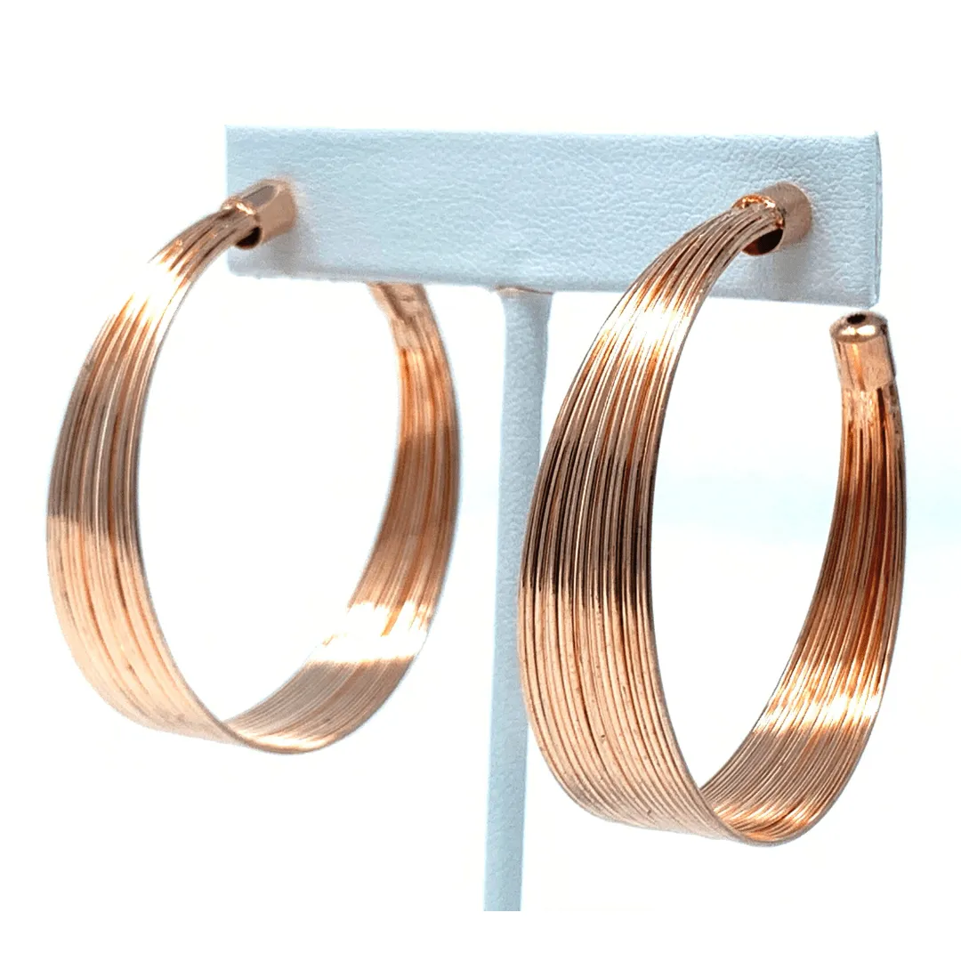 Large Rose Gold Hoop Earrings