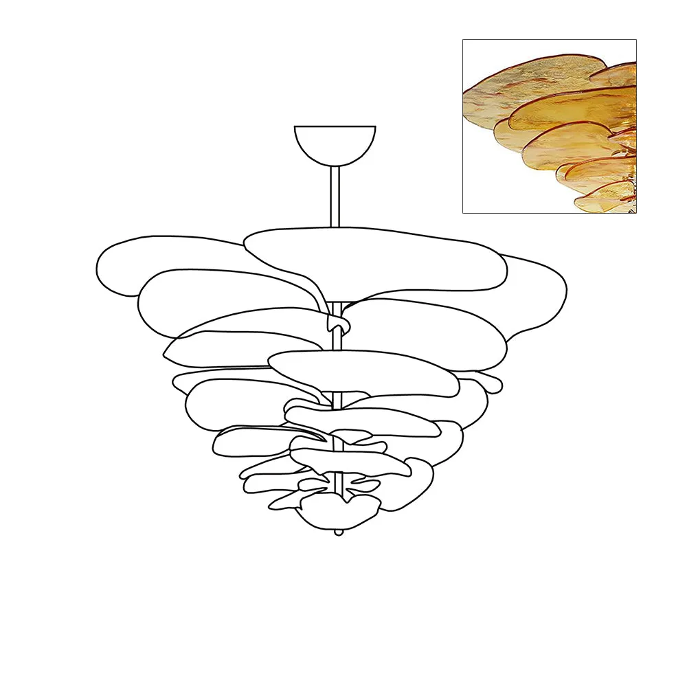 Lilypad Glass Chandelier