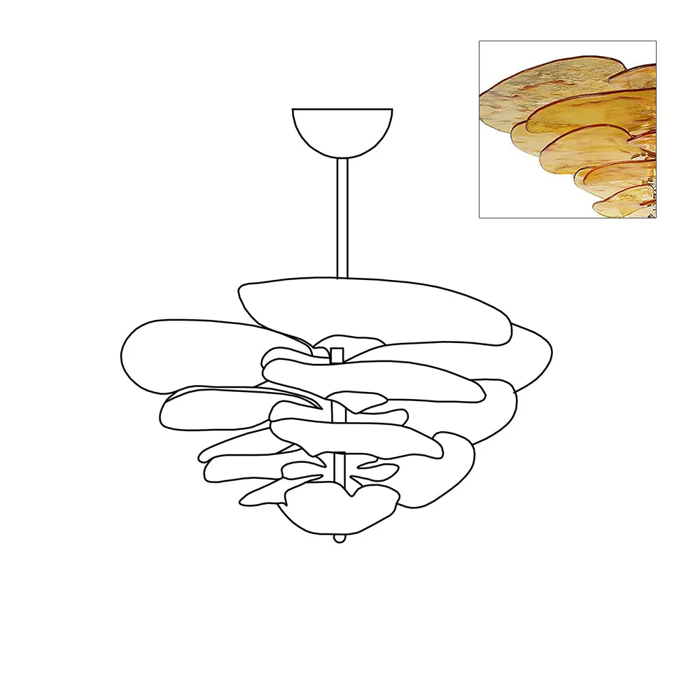 Lilypad Glass Chandelier