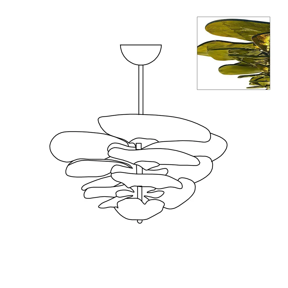 Lilypad Glass Chandelier