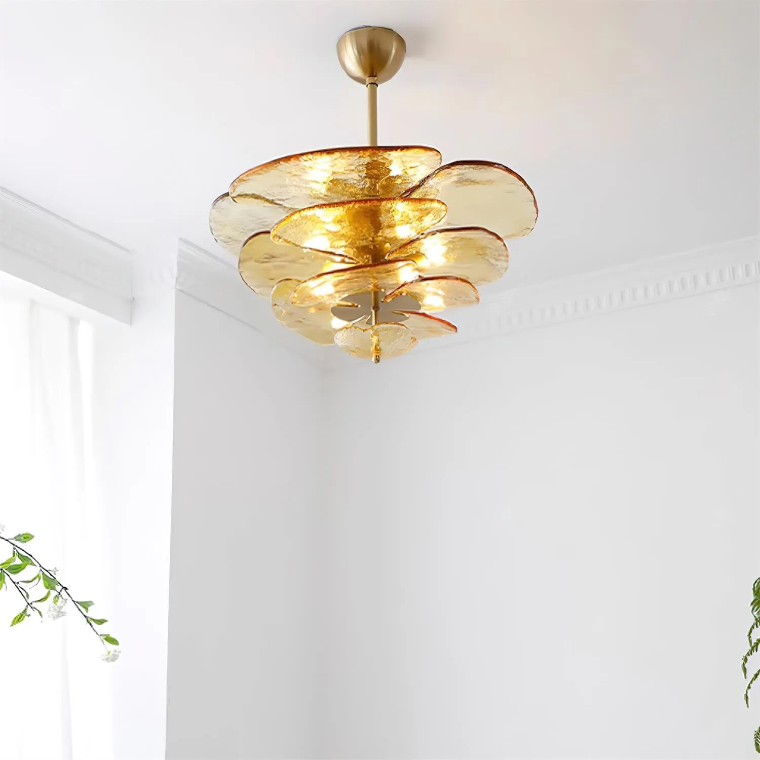 Lilypad Glass Chandelier