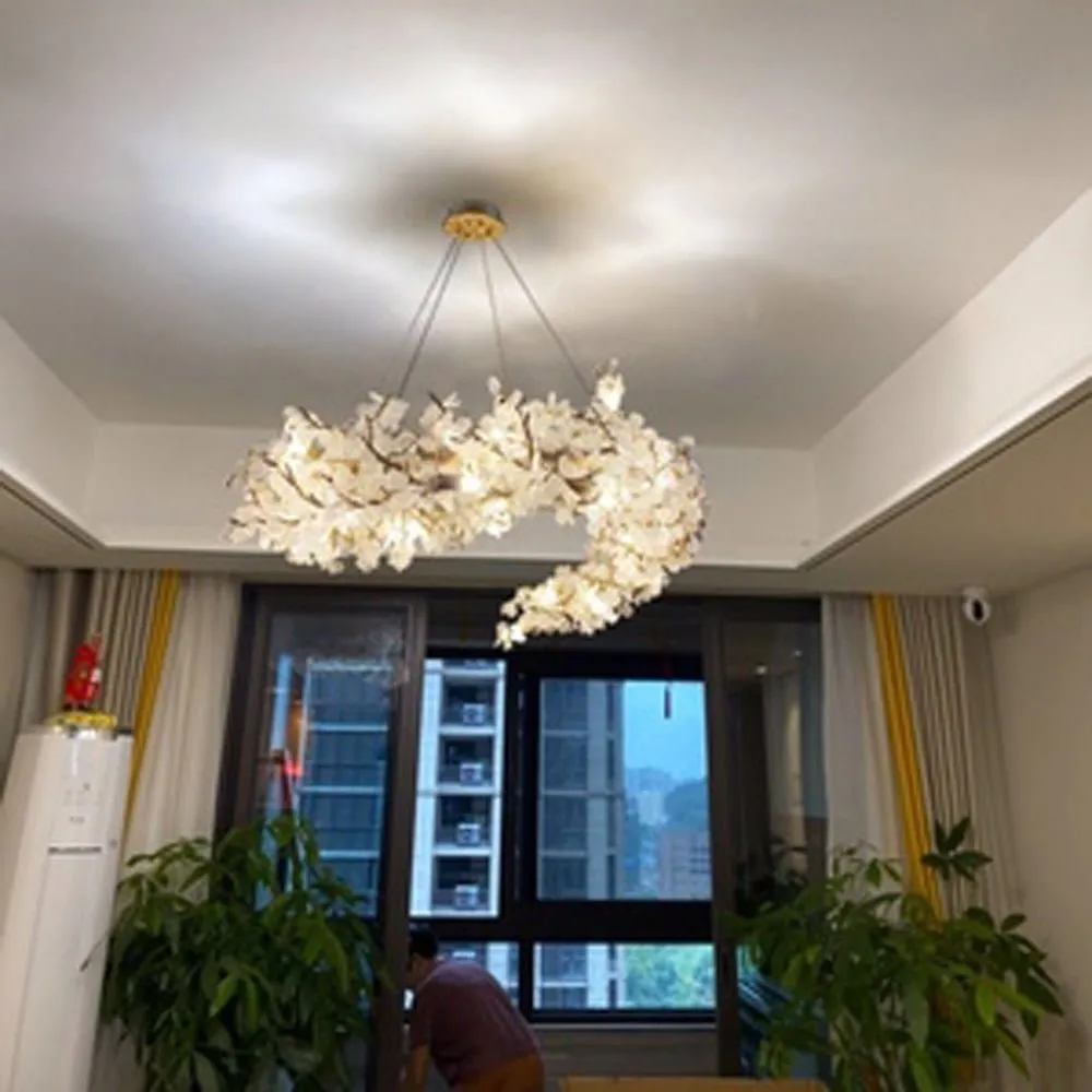 Luxury Villa Chandelier Modern Lighting Gold Led Hanging Living Room Bedroom Decoration