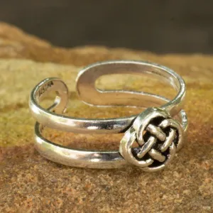 Mandarin Walk Lucky Knot Toe Ring Sterling Silver Artisan Jewelry