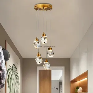 Mansion K9 Crystal Gold Wire Chandelier for Bedroom and Balcony