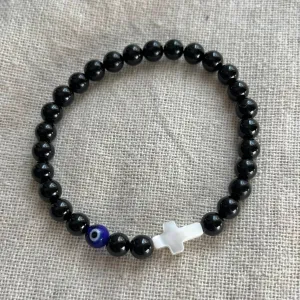 Mati Evil Eye Bracelet - Black Tourmaline