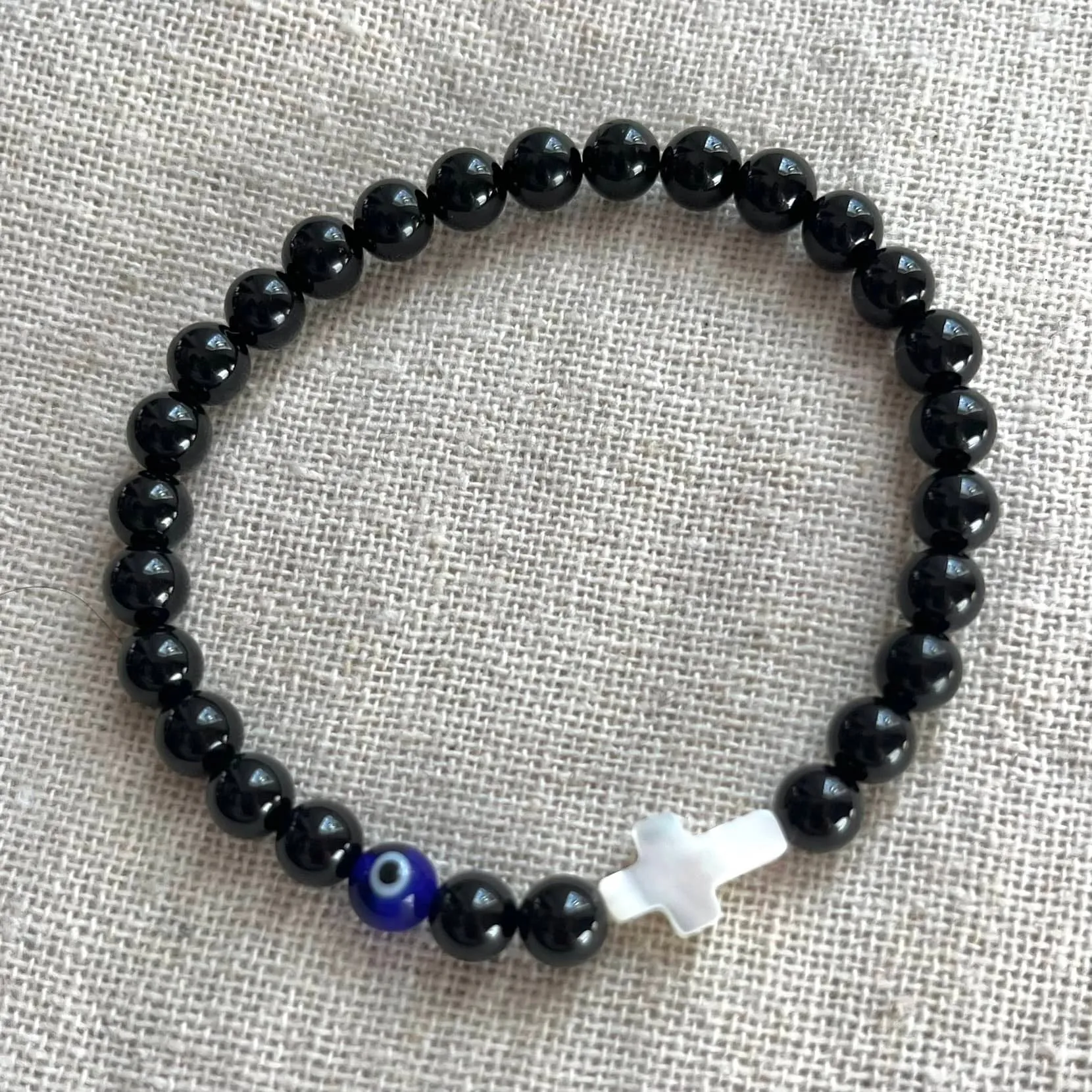 Mati Evil Eye Bracelet - Black Tourmaline