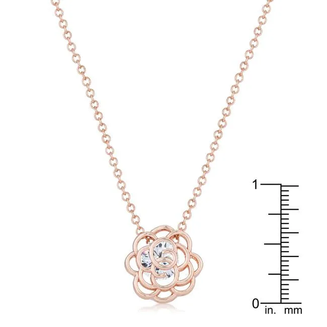 Maya Rose Drop CZ Rose Goldtone Necklace | 1.3ct