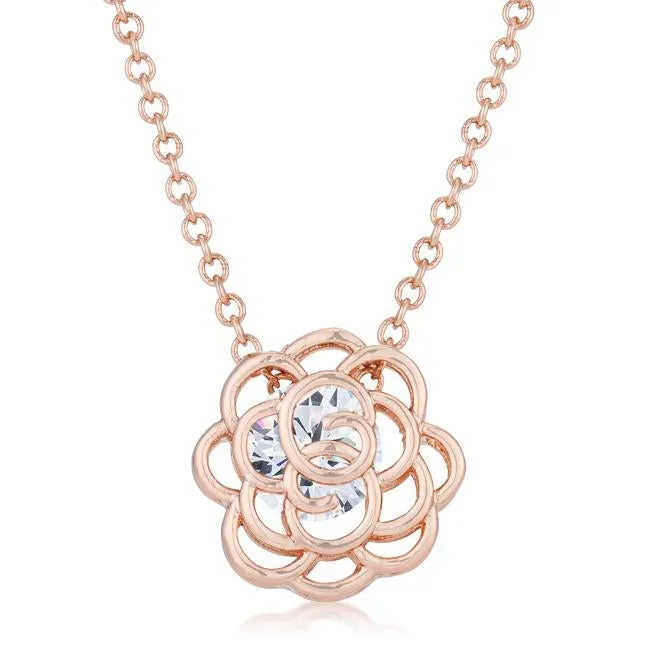 Maya Rose Drop CZ Rose Goldtone Necklace | 1.3ct