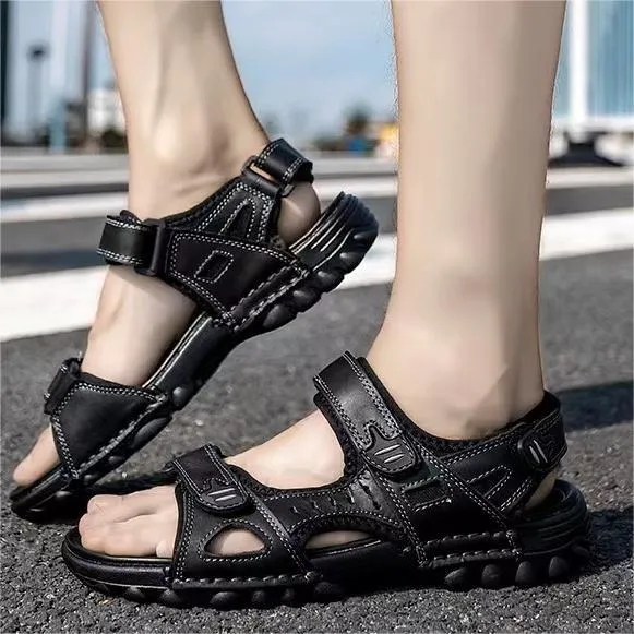 Men's Open Toe Casual Outdoor Leather Beach Sandals