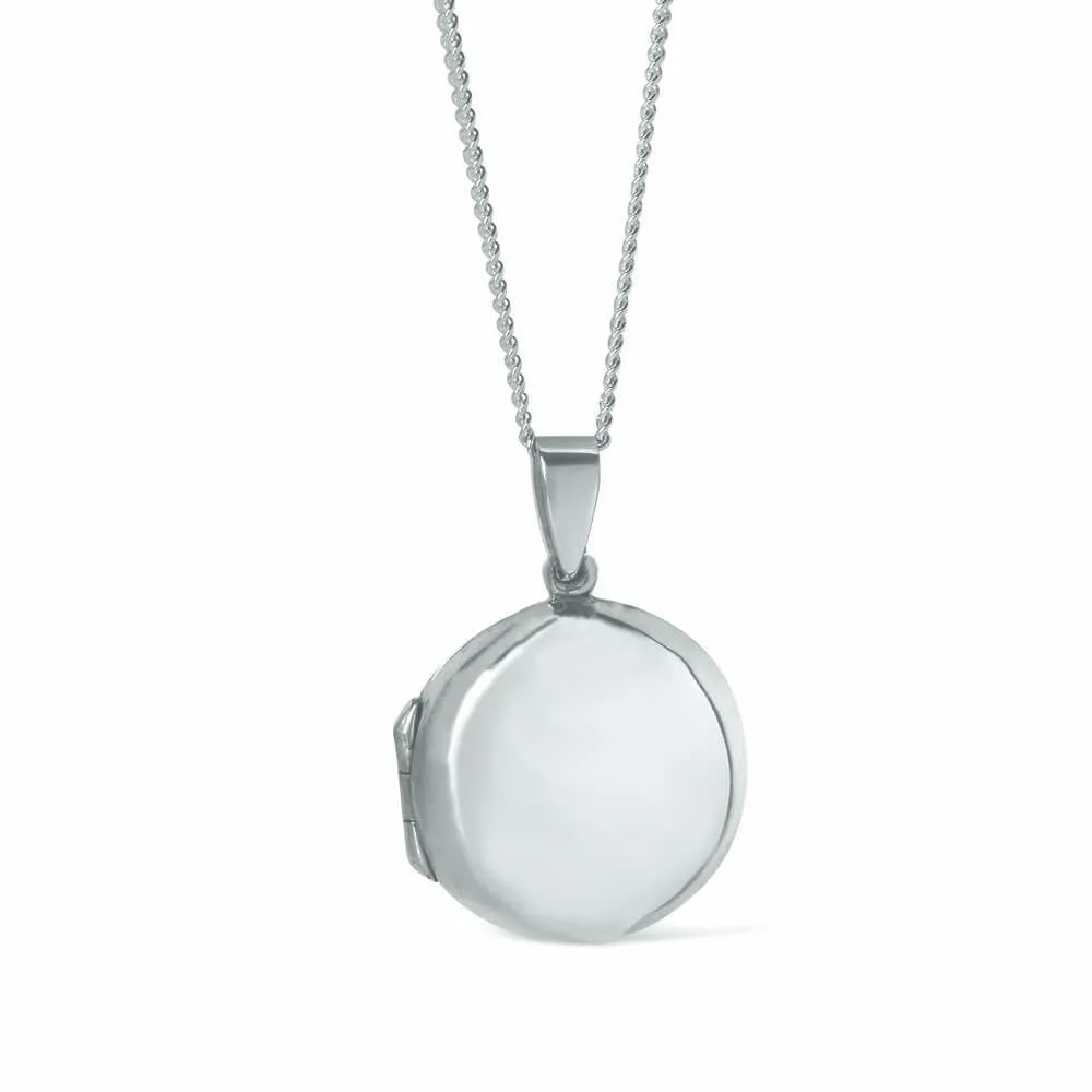 Men's Round Locket Necklace White Gold   Photos