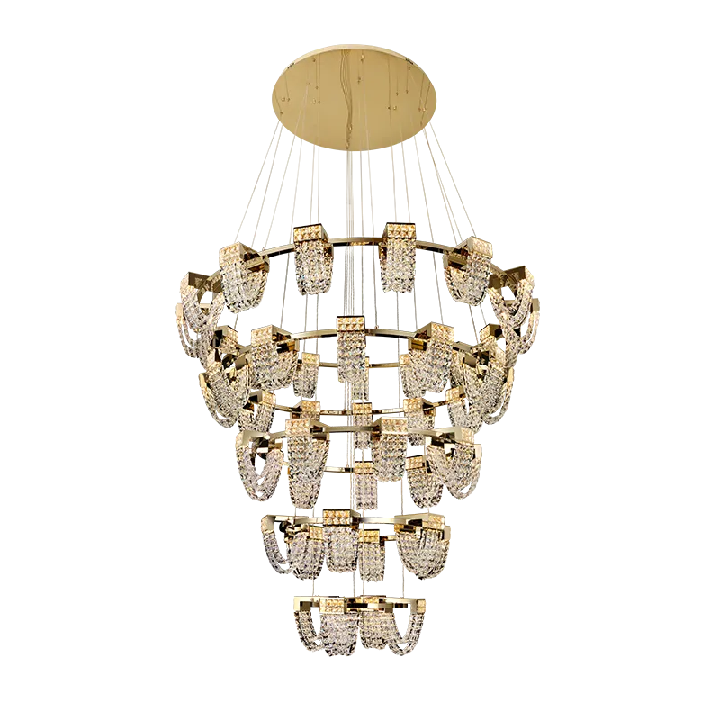 Modern Luxury Newly Crystal Chandelier in Champagne Gold