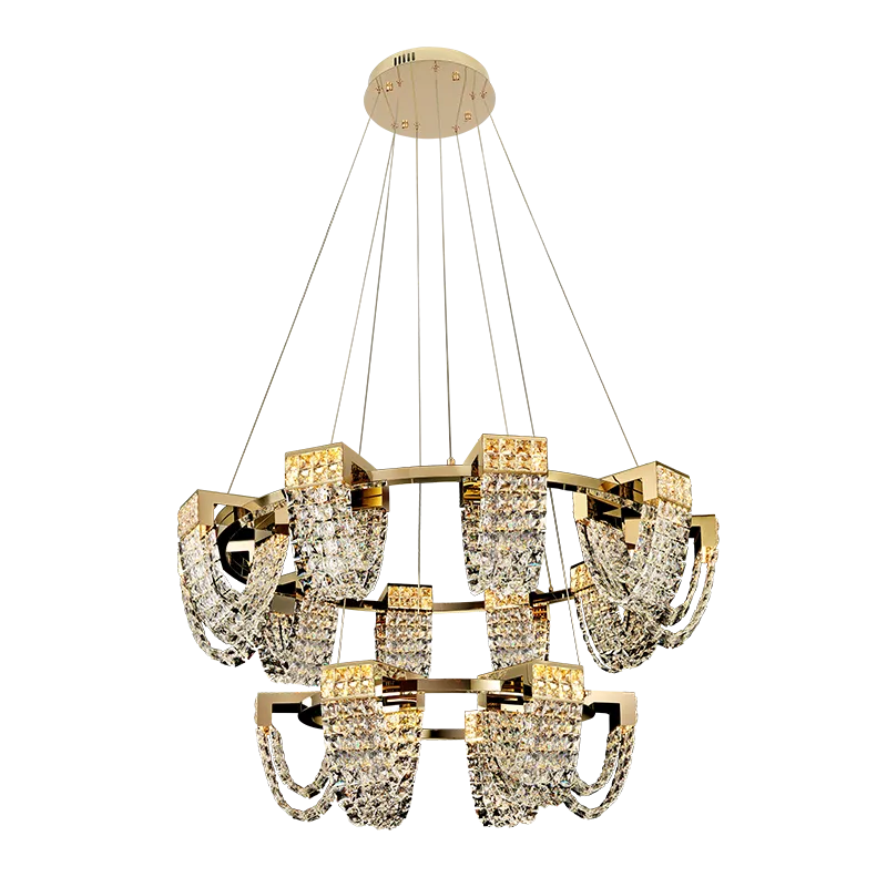 Modern Luxury Newly Crystal Chandelier in Champagne Gold