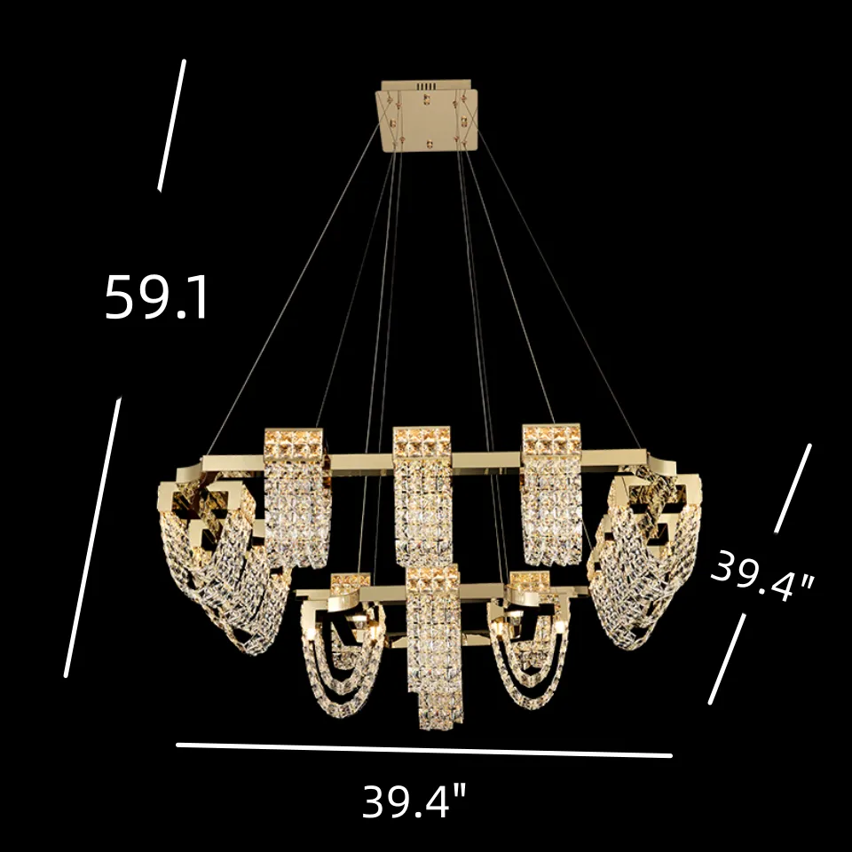 Modern Luxury Newly Crystal Chandelier in Champagne Gold