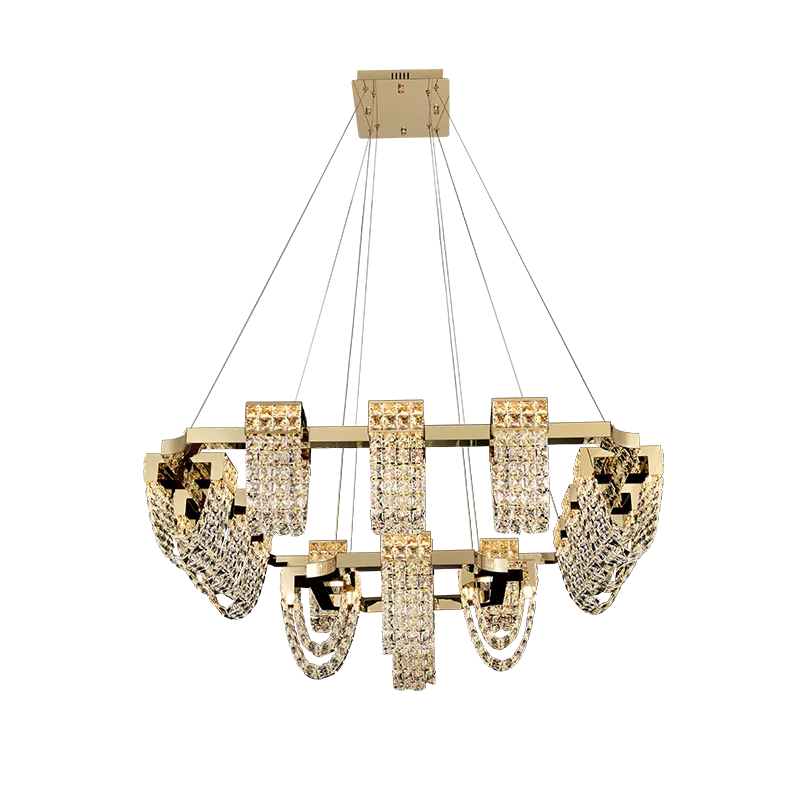 Modern Luxury Newly Crystal Chandelier in Champagne Gold