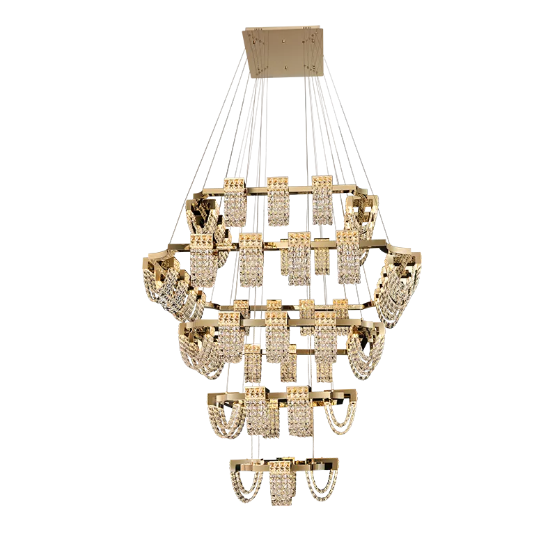 Modern Luxury Newly Crystal Chandelier in Champagne Gold