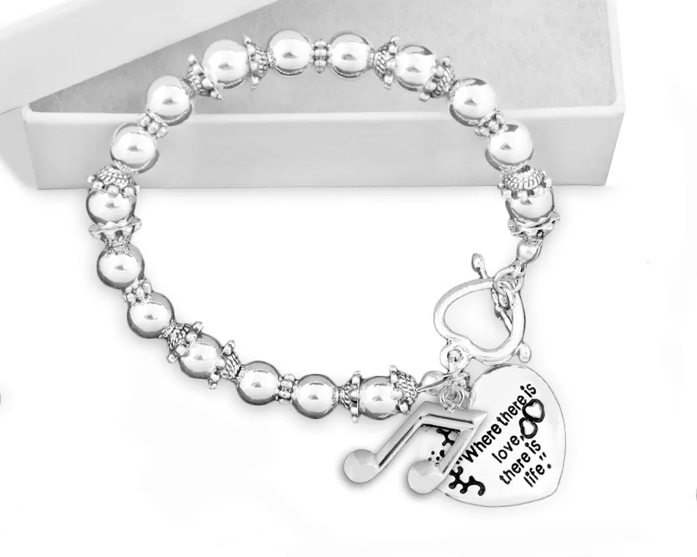 Music Note Beaded Charm Bracelets