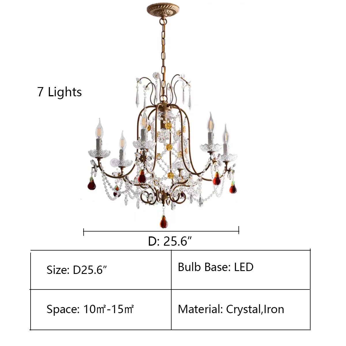 Ornate French Antique Crystal Ceiling Chandelier