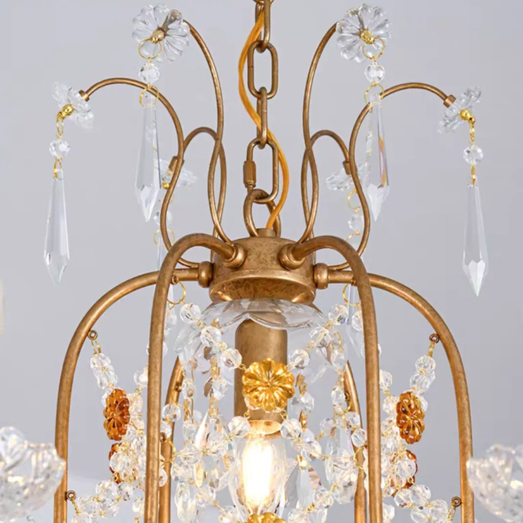 Ornate French Antique Crystal Ceiling Chandelier