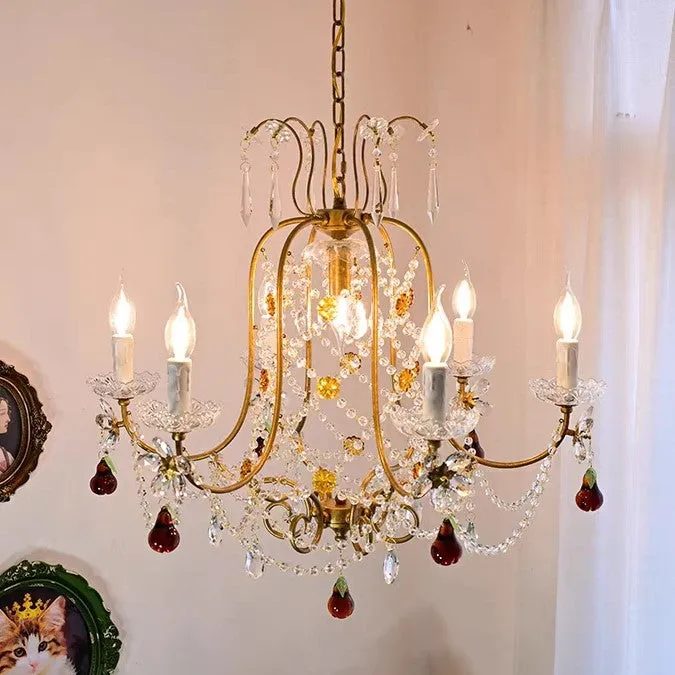 Ornate French Antique Crystal Ceiling Chandelier