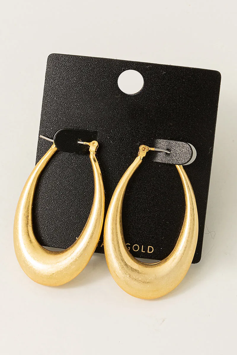 Oval Cutout Pincatch Hoop Earrings