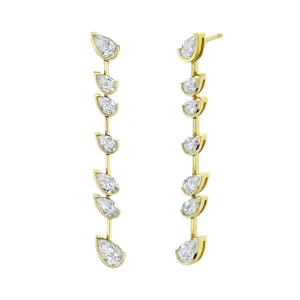 Pear Shape Diamonds Drop Earrings