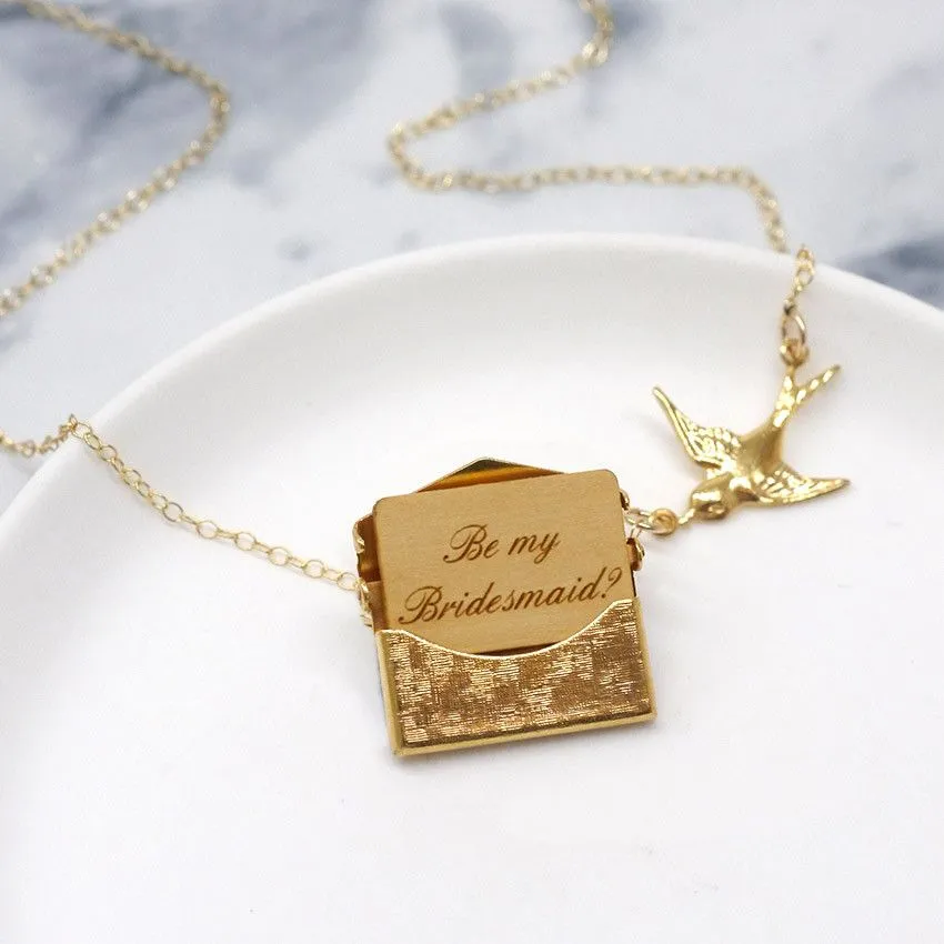 Personalised Be My Bridesmaid Necklace