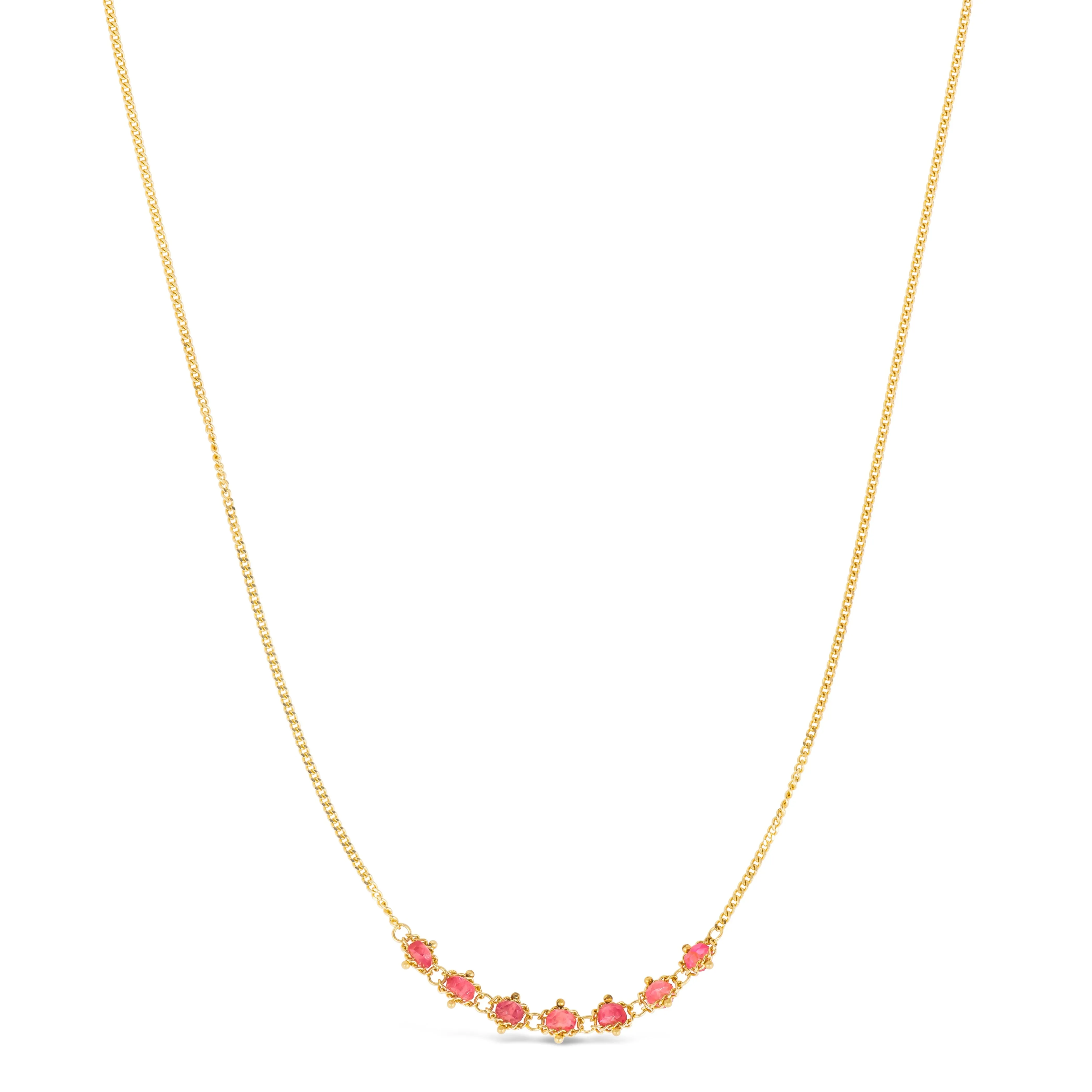 Petite Textile Row Necklace in Spinel