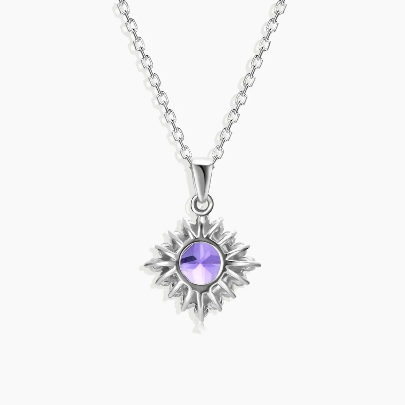 Princess Cut Alexandrite Halo Pendant Necklace in 925 Sterling SIlver - Irosk ®