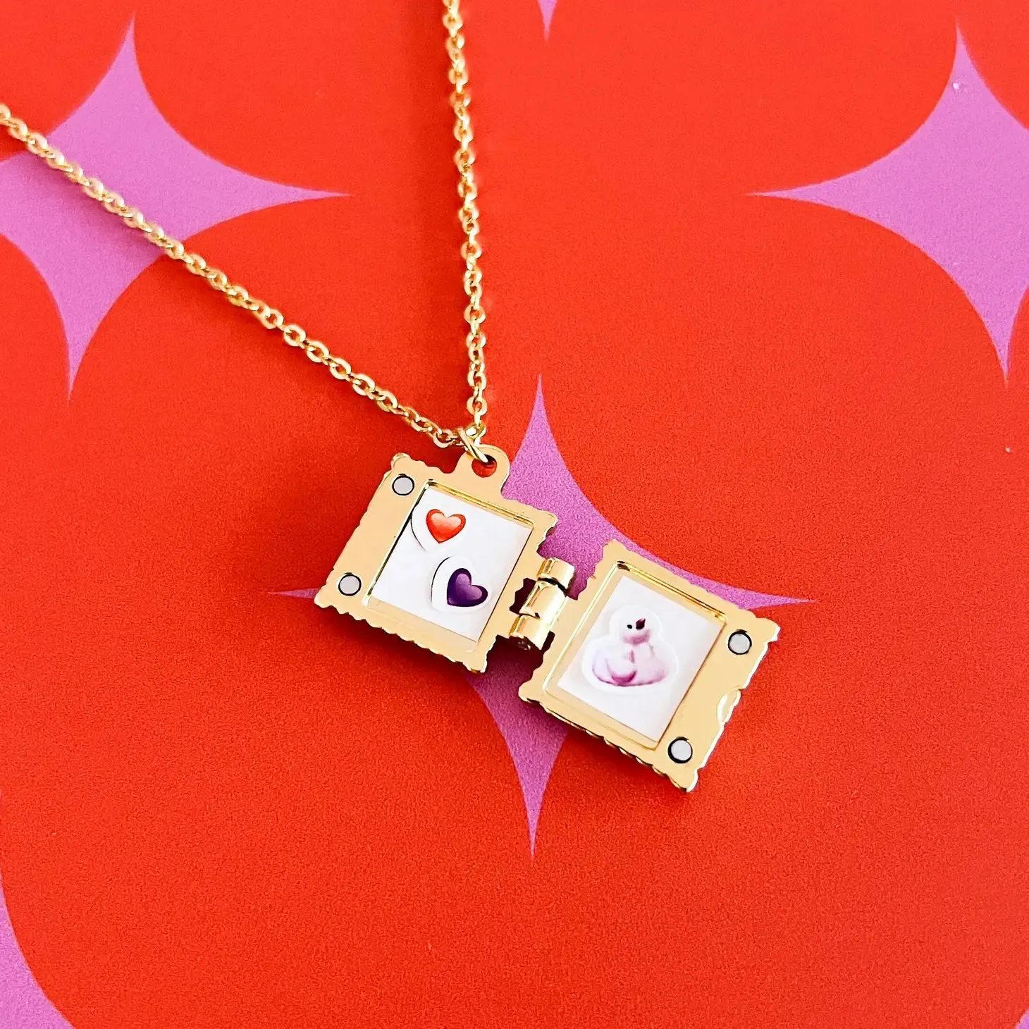 Ravioli Locket Necklace