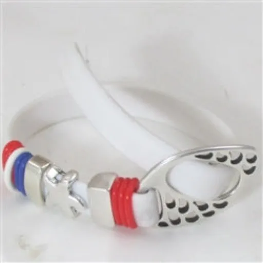 Red White & Blue Vegan Cord Bracelet Buckle Clasp