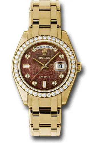 Rolex Yellow Gold Day-Date Special Edition 39 Watch - 40 Diamond Bezel - Dark Mother-Of-Pearl Jubilee Diamond Dial - 18948 dkmjd