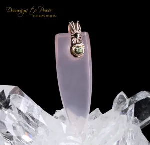 Rose Quartz Light Language Pendant ™ Moldavite in 14k Rose Gold