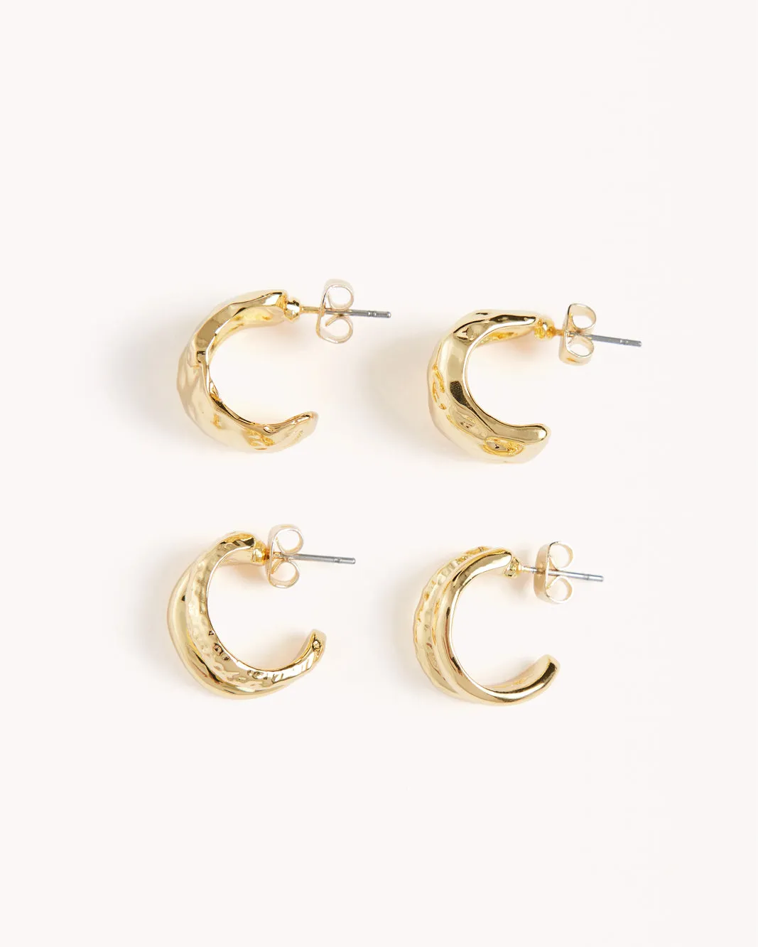 ROSIE EARRING 2 PACK - GOLD PLATED 18K