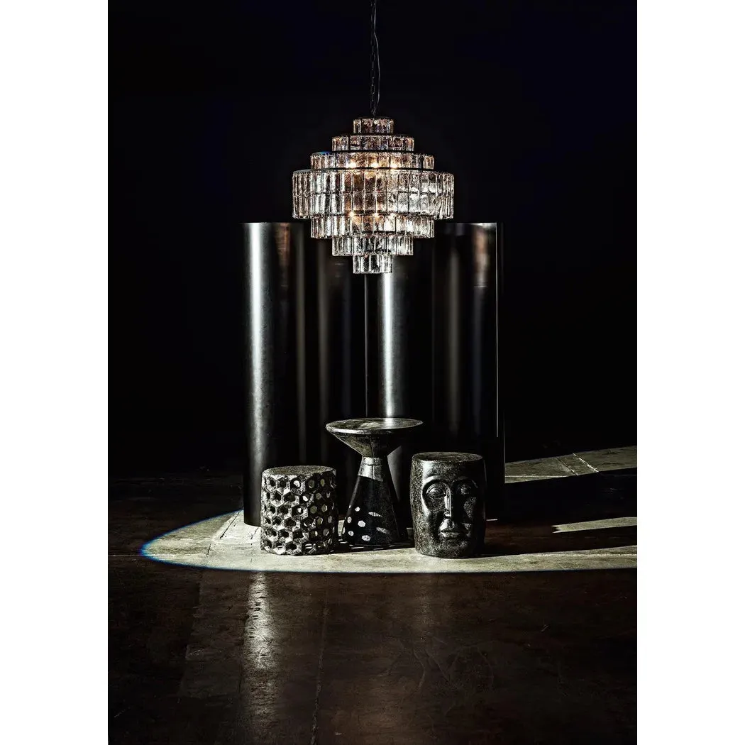 Satellite Black Steel and Glass Chandelier