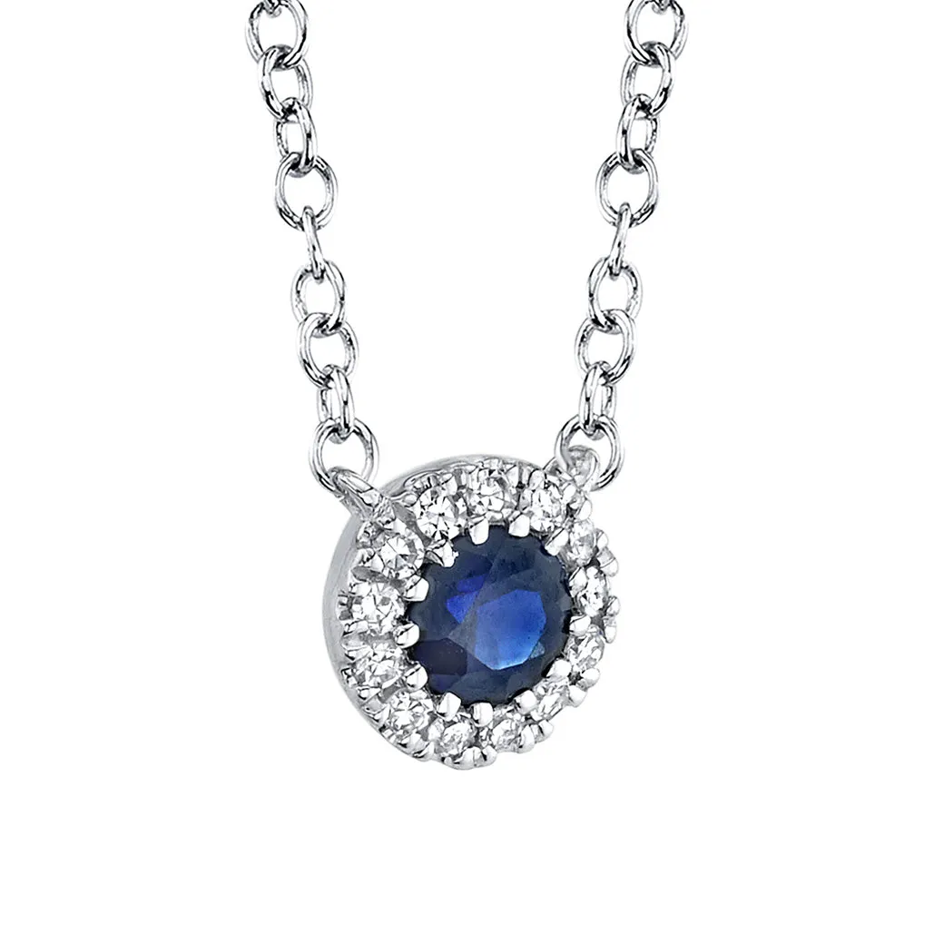 Shy Creation Diamond & Blue Sapphire Necklace SC55002751