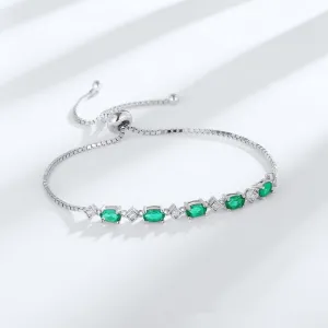 Silver Emerald Bracelet