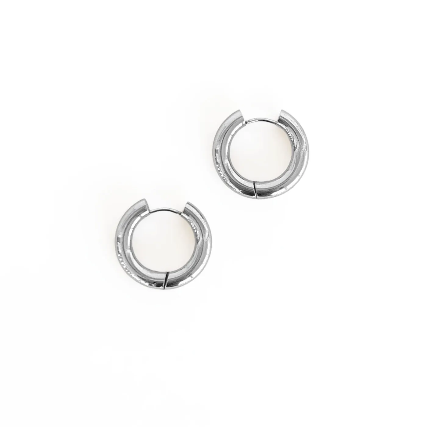 Silver Hoop Breaker Earrings